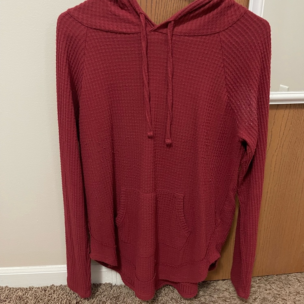 Hooded Waffle Knit Sweater